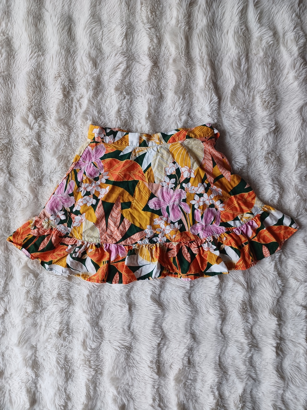 Aerie Floral Wrap Mini Skirt - Pink, Mustard & Green - Picture 2 of 10
